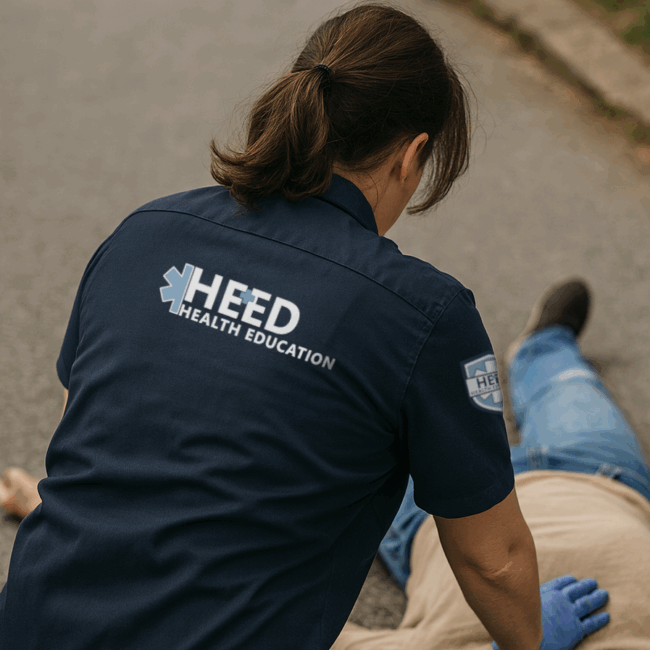 HEED staff member demonstrating patient assessment
